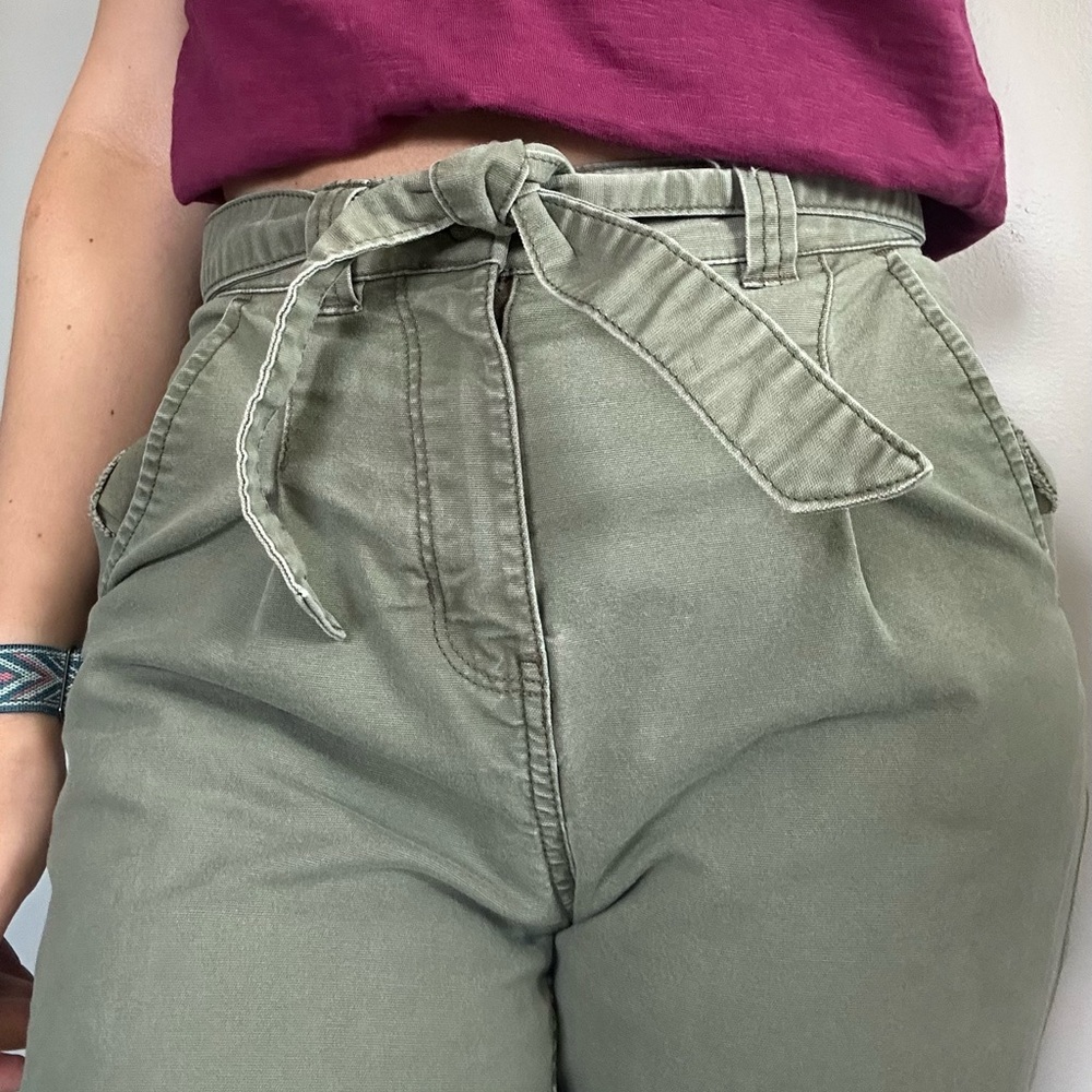 High-Waisted Tie-Belt Jeans